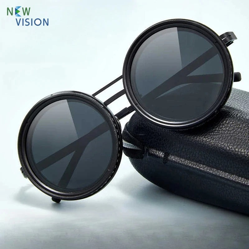 Adjustable 9-Level Light-Reducing UV Protection Glasses Case